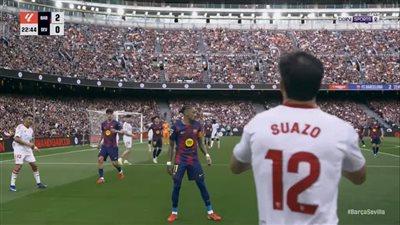 برشلونة.. ملخص اهداف ونتيجة مباراة برشلونة وإشبيلية في الدوري الإسباني بعد مرور 30 دقيقة