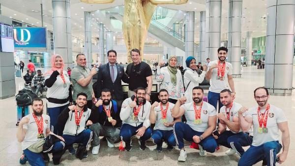 وزارة الرياضة تستقبل أبطال بطولة أفريقيا لمصارعة الذراعين بعد حصد 19 ميدالية متنوعة